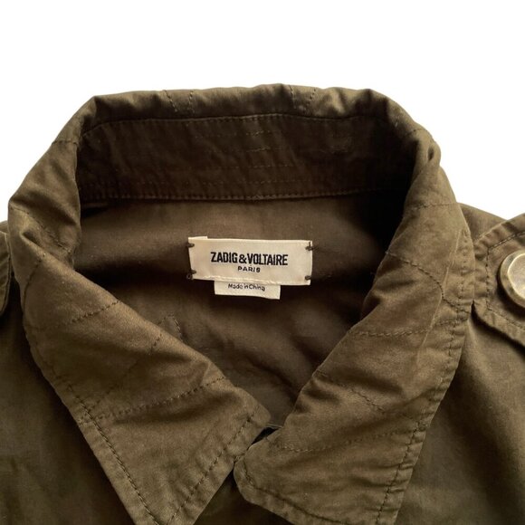 Zadig & Voltaire Kayak Bis Jacket Military Green XS Skull Guitar Patch - Picture 5 of 11